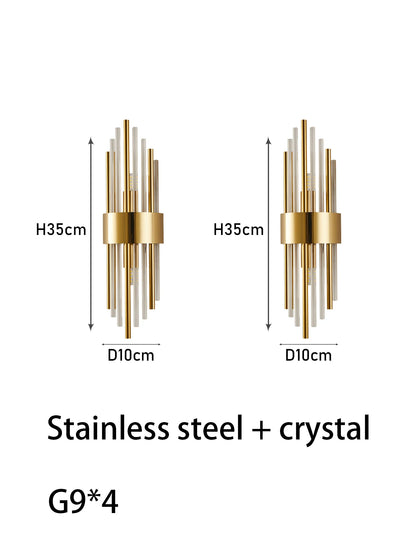 Modern Gold/Black luxury crystals Wall Sconce Lights,lustre hotel,Hallways,Bedrooms other Home Decor,Outdoor indoor night light