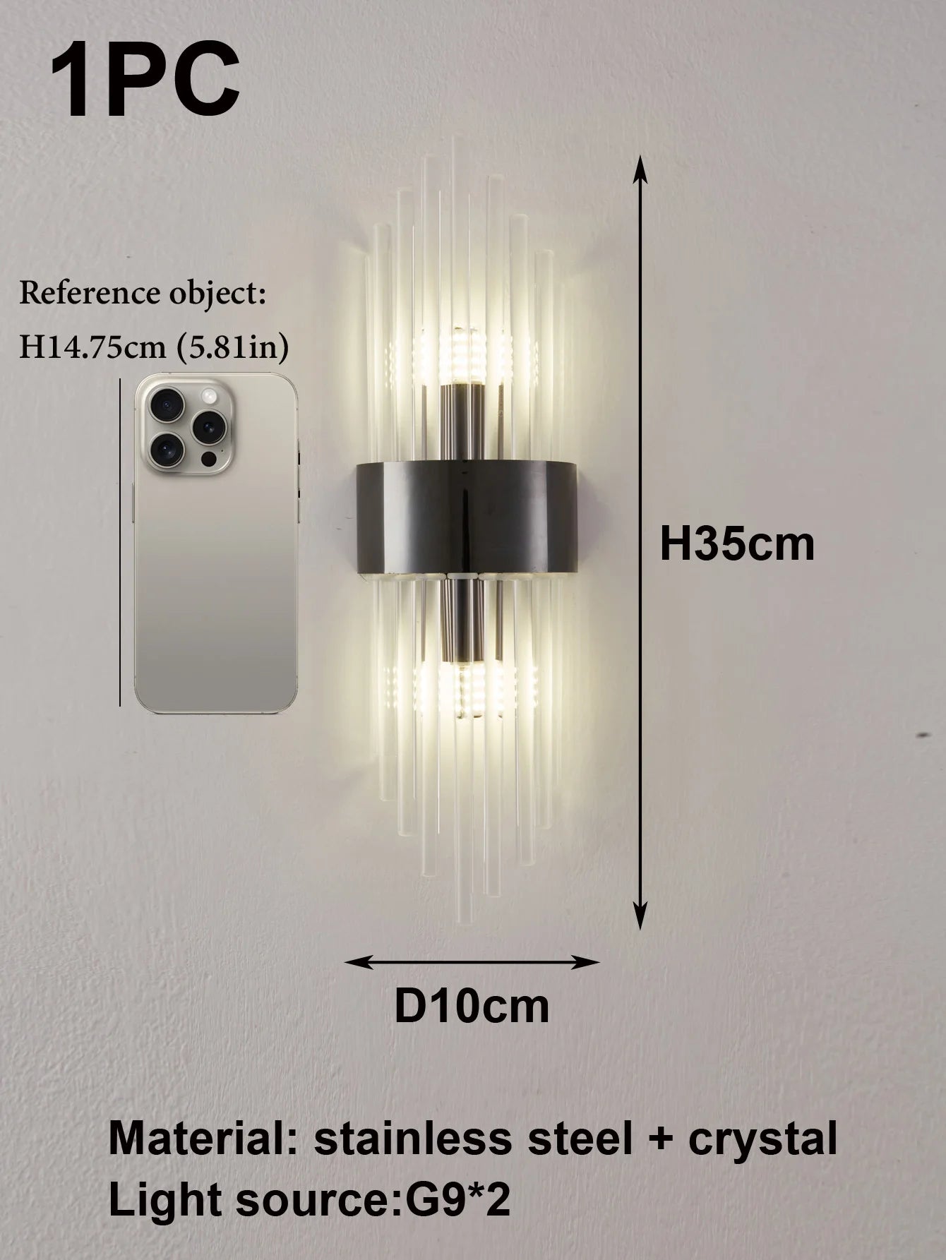 Modern Gold/Black luxury crystals Wall Sconce Lights,lustre hotel,Hallways,Bedrooms other Home Decor,Outdoor indoor night light