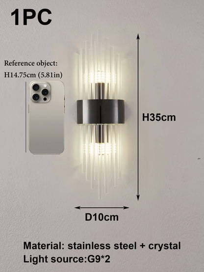 Modern Gold/Black luxury crystals Wall Sconce Lights,lustre hotel,Hallways,Bedrooms other Home Decor,Outdoor indoor night light